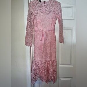 Eilly Bazar Elegant Pink Lace Dress